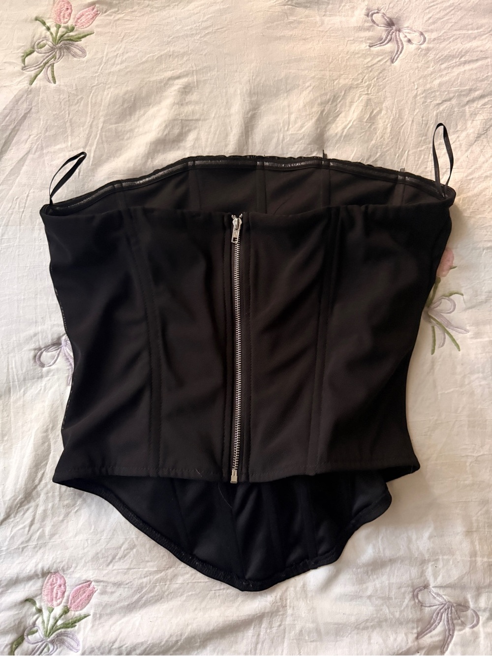 Black Strapless Corset Top - Picture 2 of 3